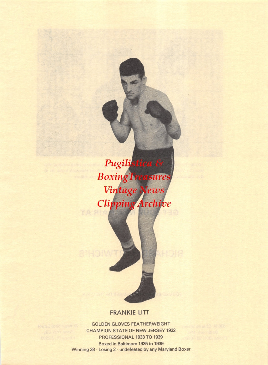 Boxing News Clipping #2670 - Frankie Litt, Jack Dempsey, Vera Allik, Richard Hartwich