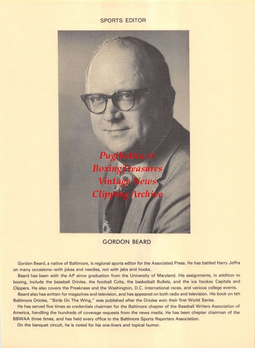 Boxing News Clipping #2666 - Vince Desantis, Gordon Beard