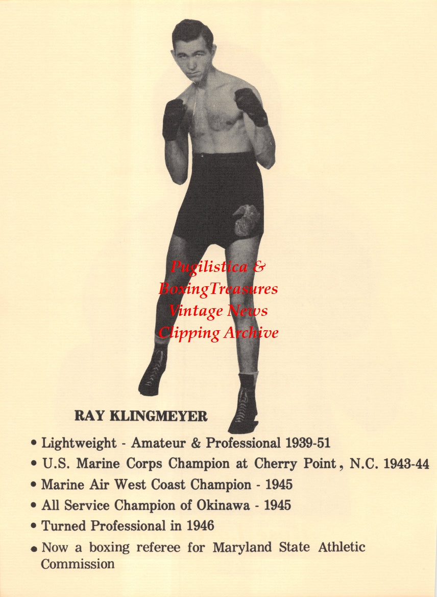 Boxing News Clipping #2668 - Leo Kid Saenz, Ray Klingmeyer