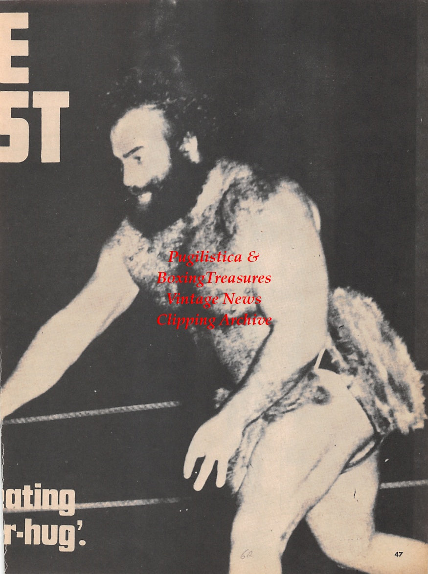 Wrestling News Clipping #116 - The Beast "John Gauchetti" vs. Ilio Di Paolo, Angelo Martino