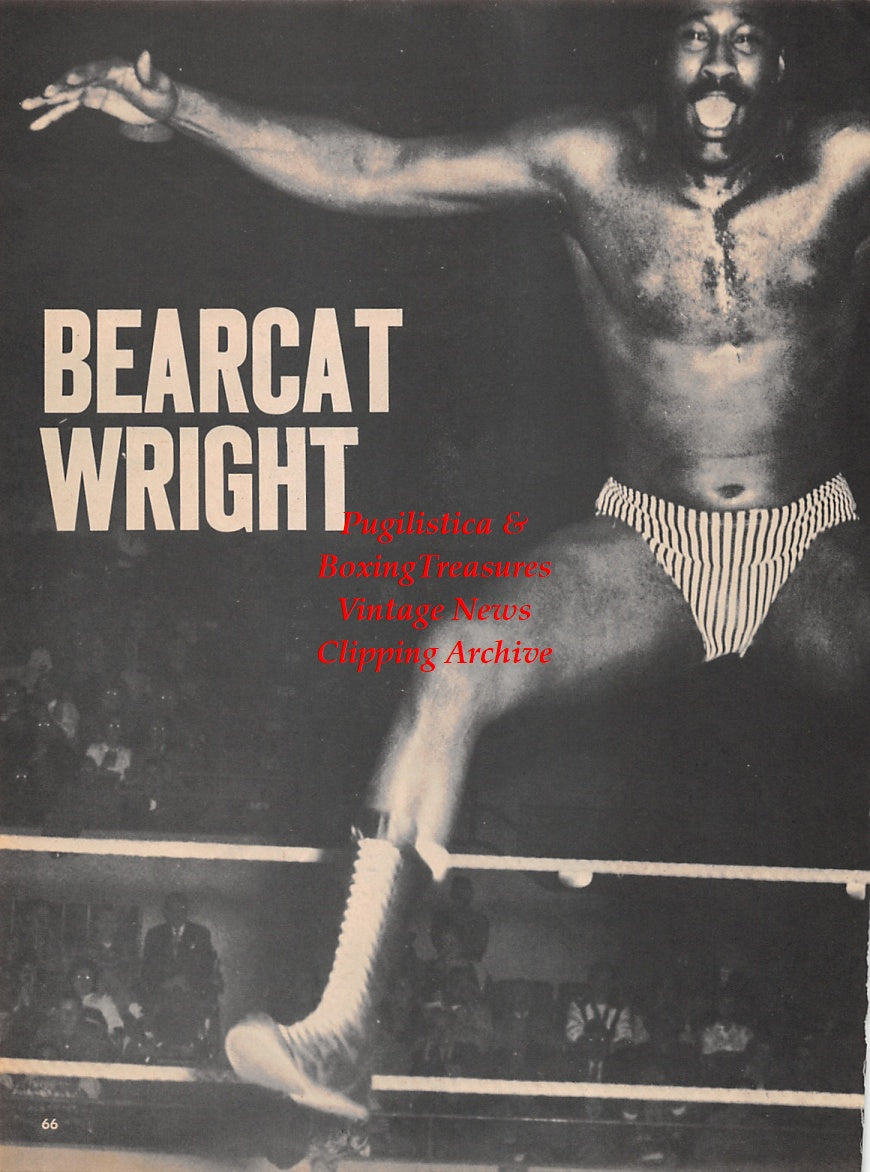 Wrestling News Clipping #125 - Bearcat Wright, Count Billy Varga vs. The Preacher