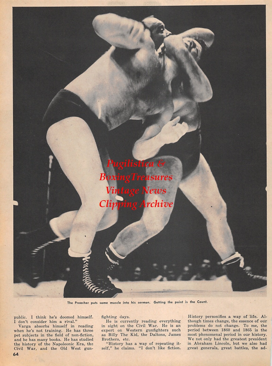 Wrestling News Clipping #124 - Count Billy Varga vs. The Preacher