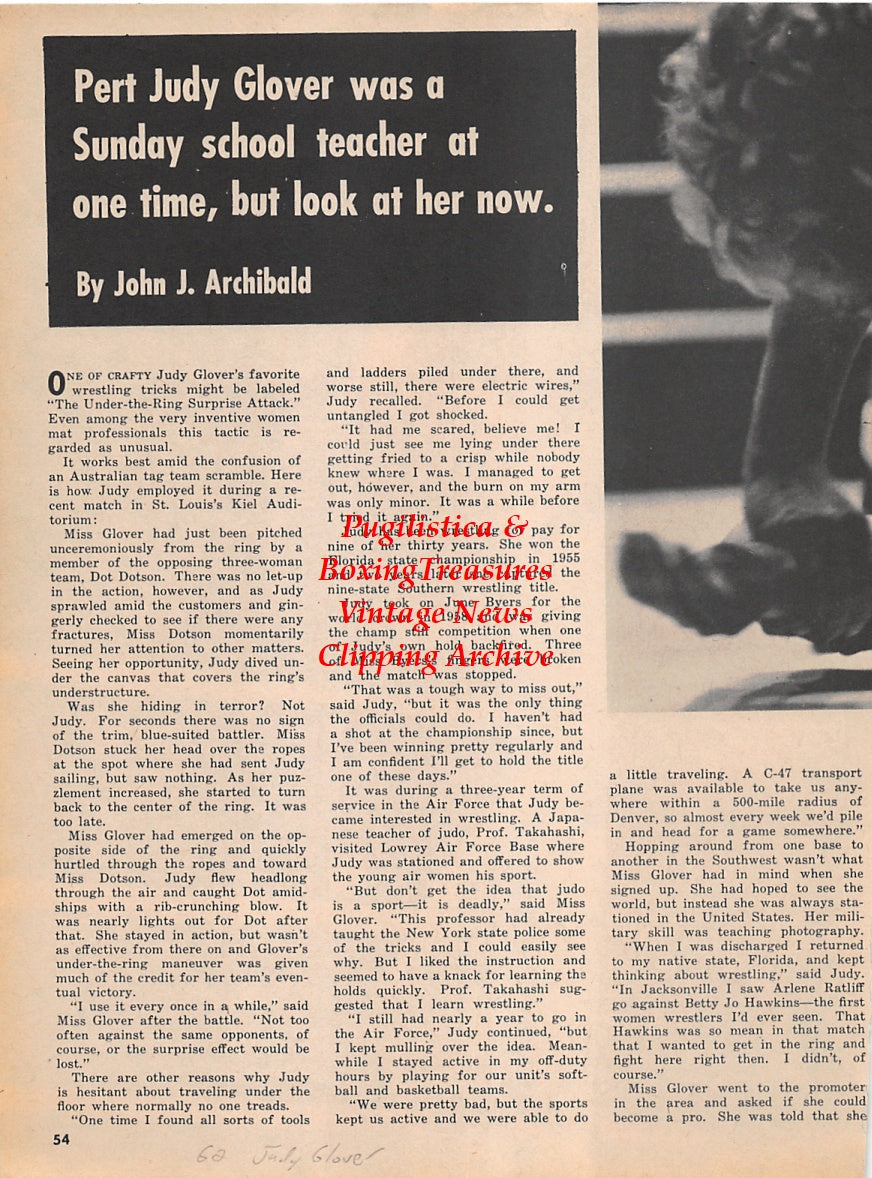 Wrestling News Clipping #119 - Judy Glover