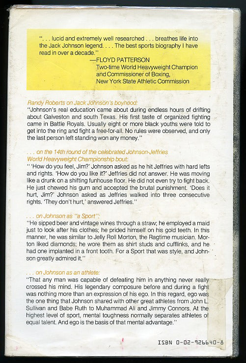 Papa Jack: Jack Johnson and the Era of White Hopes - Boxing Book by Randy Roberts