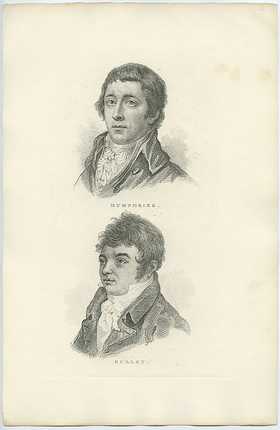 Richard Humphries & John Gully - Vintage c. 1839 Boxing Supplement Print