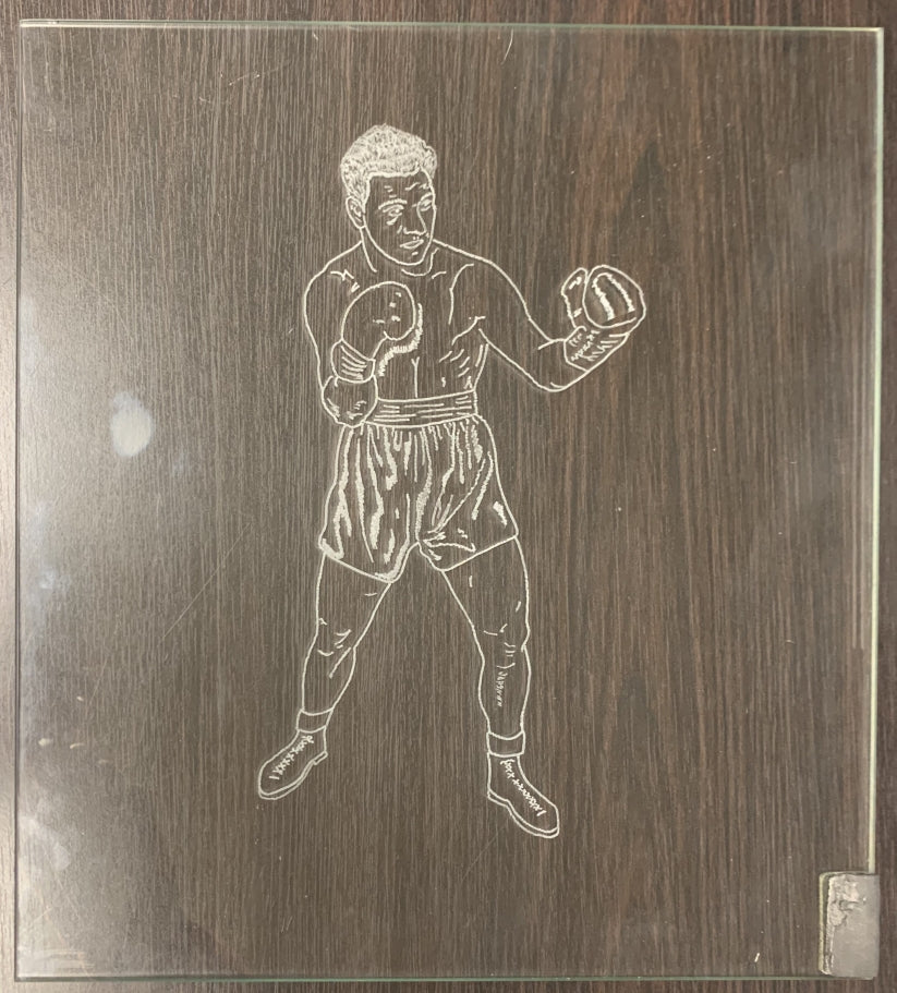 Rocky Marciano - Glass Sketch Boxing Artwork