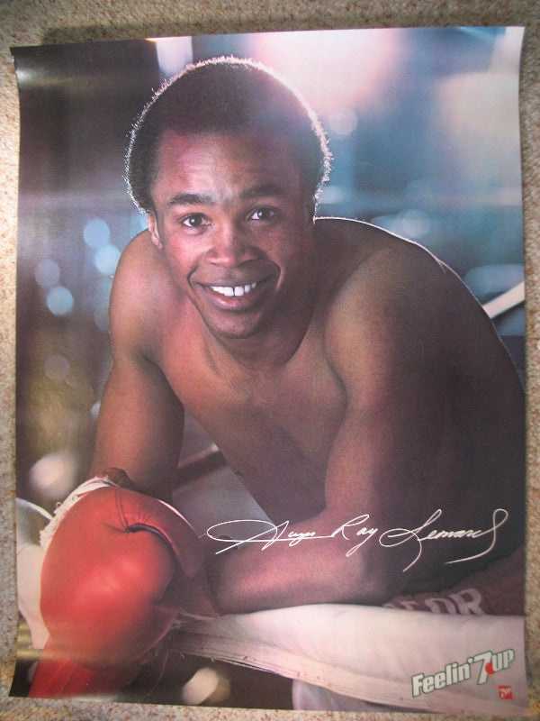 Sugar Ray Leonard - 19x25 Vintage 1980 7-Up Promotional Boxing Poster