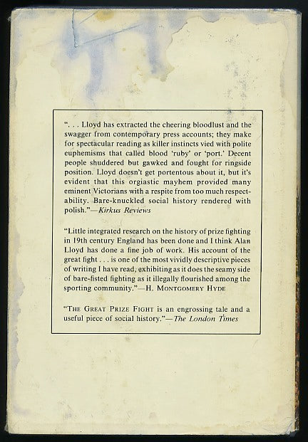 The Great Prize Fight - John C. Heenan vs. Tom Sayers - Boxing Book by Alan Lloyd - 1977