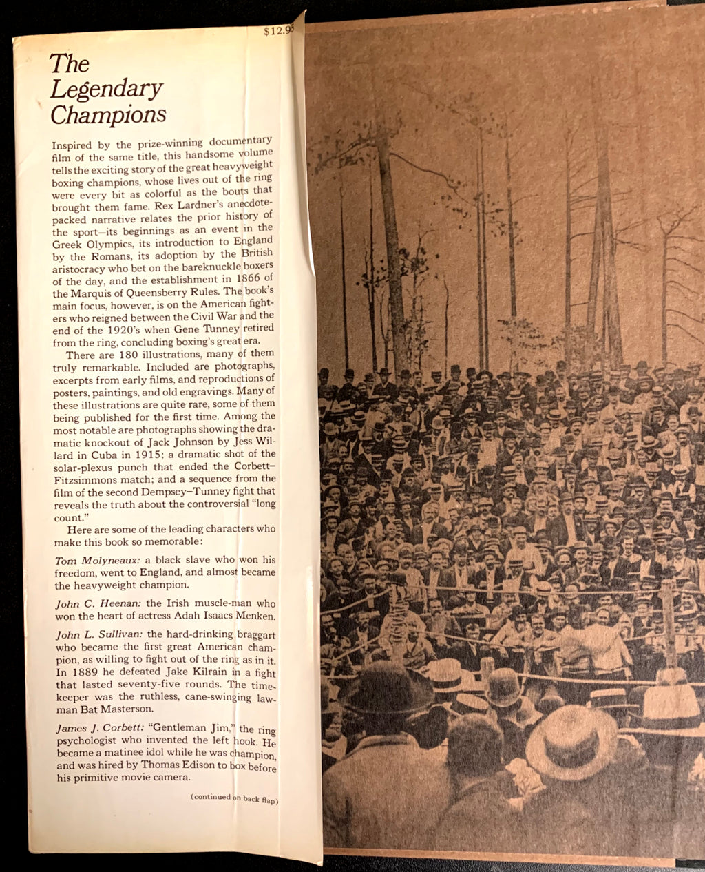 The Legendary Champions - Boxing Book by Rex Lardner - 1972 Edition Hardcover with Dustjacket - Jack Johnson, John L. Sullivan, Jack Dempsey and More