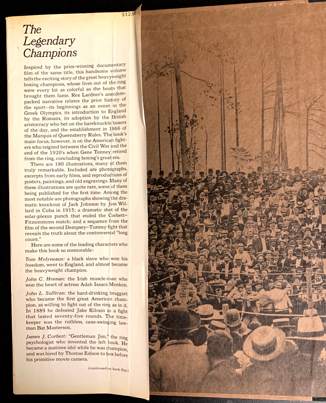 The Legendary Champions - Boxing Book by Rex Lardner - 1972 Edition Hardcover with Dustjacket - Jack Johnson, John L. Sullivan, Jack Dempsey and More