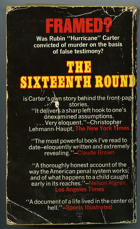 The Sixteenth Round - Boxing Book by Rubin Hurricane Carter