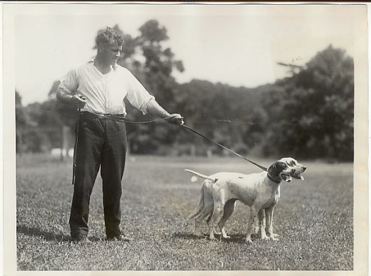 Tom Heeney - Vintage 1928 Boxing Press Photograph - with Dogs