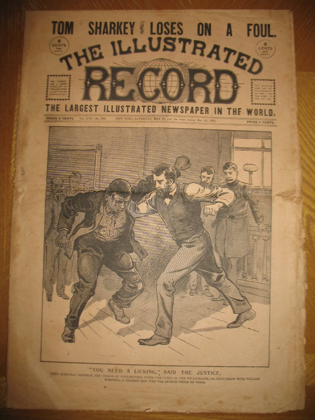 Tom Sharkey vs. Mexican Pete Everett - Vintage 1901 Boxing Illustrated Newspaper - The Illustrated Record