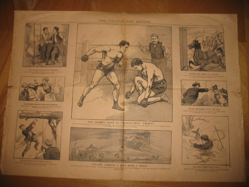 Tom Sharkey vs. Mexican Pete Everett - Vintage 1901 Boxing Illustrated Newspaper - The Illustrated Record