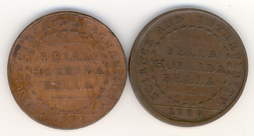 Vintage 1789 Tom Johnson & Isaac Perrins pair of Boxing Medals