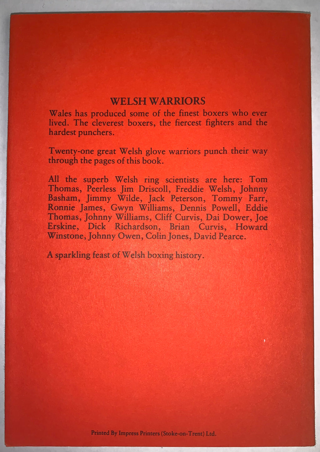 Welsh Warriors - By Fred Deakin - 1990 Edition Boxing Book