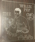 Willie Pep "The Hartford Tornado" - Glass Sketch Boxing Artwork
