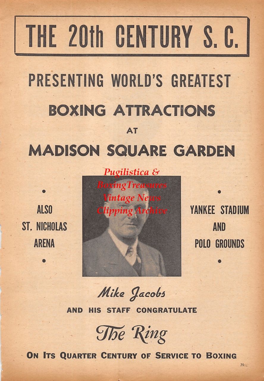 Wrestling and Boxing News Clipping #239 - Jack Curley, Mike Jacobs