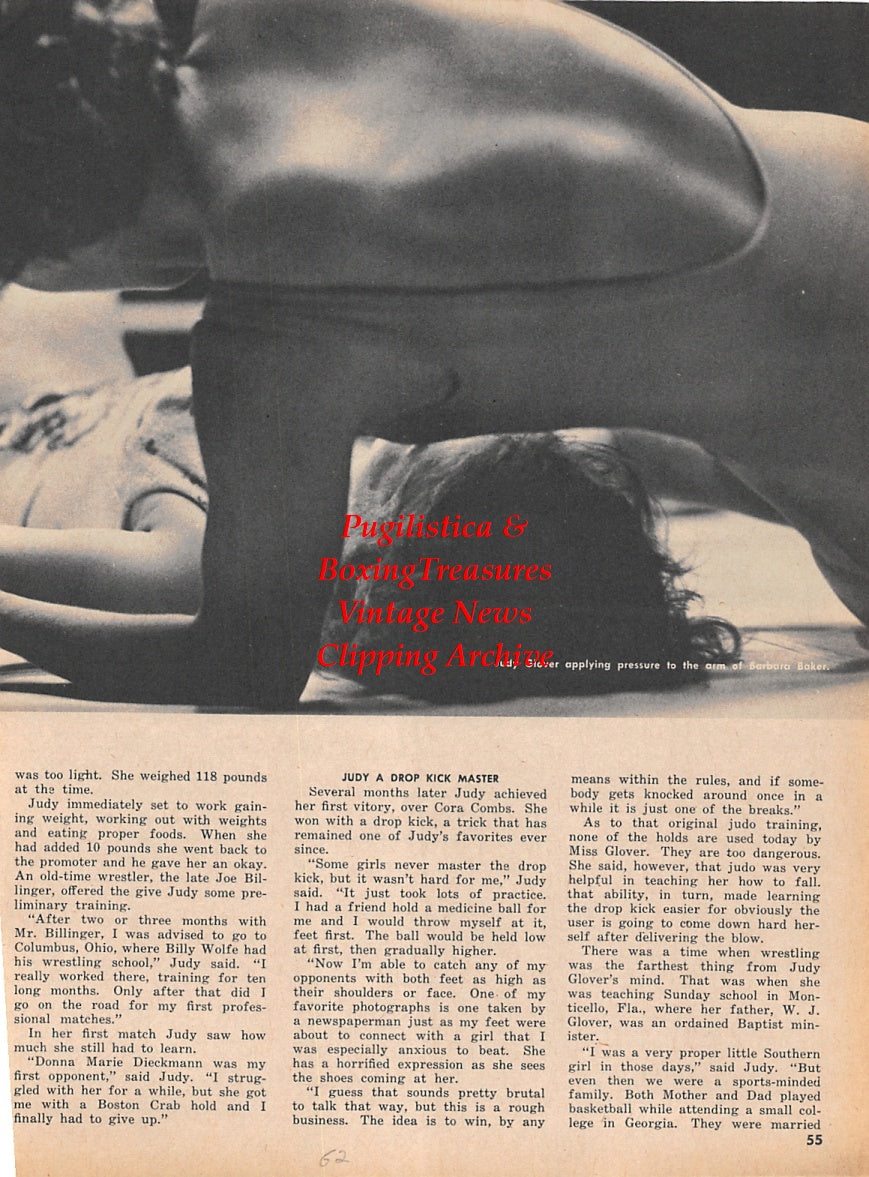 Wrestling News Clipping #120 - Judy Glover, Barbara Baker, Evelyn Stevens, Dot Dotson, Jessica Rogers, Millie Stafford