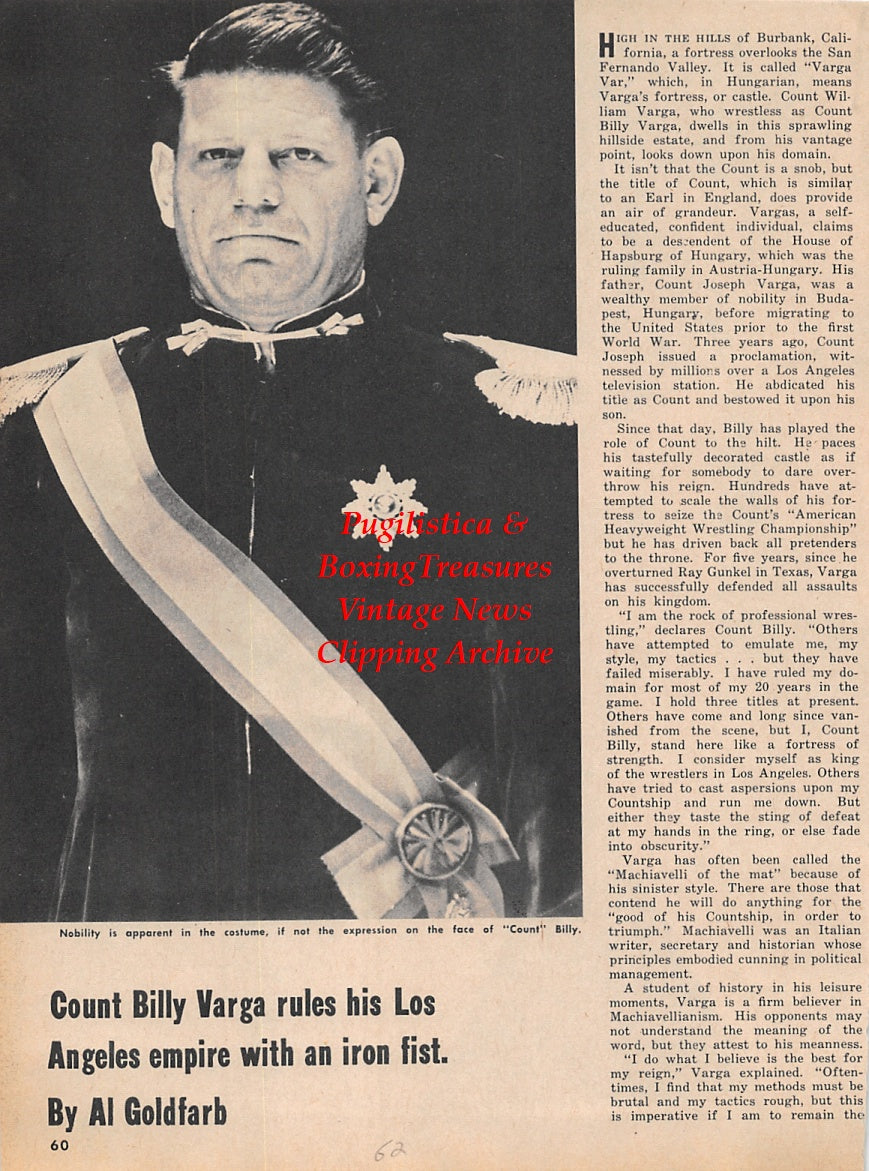 Wrestling News Clipping #122 - Count Billy Varga