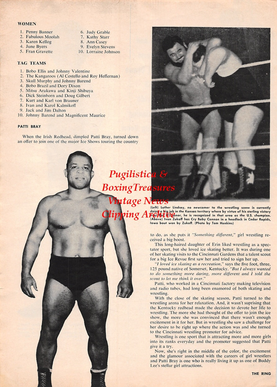 Wrestling News Clipping #138 - Barbara Baker, Harry Wenzl, Rudy Jakobs, Luther Lindsey, Ivan Zukoff, Cry Baby Cannon