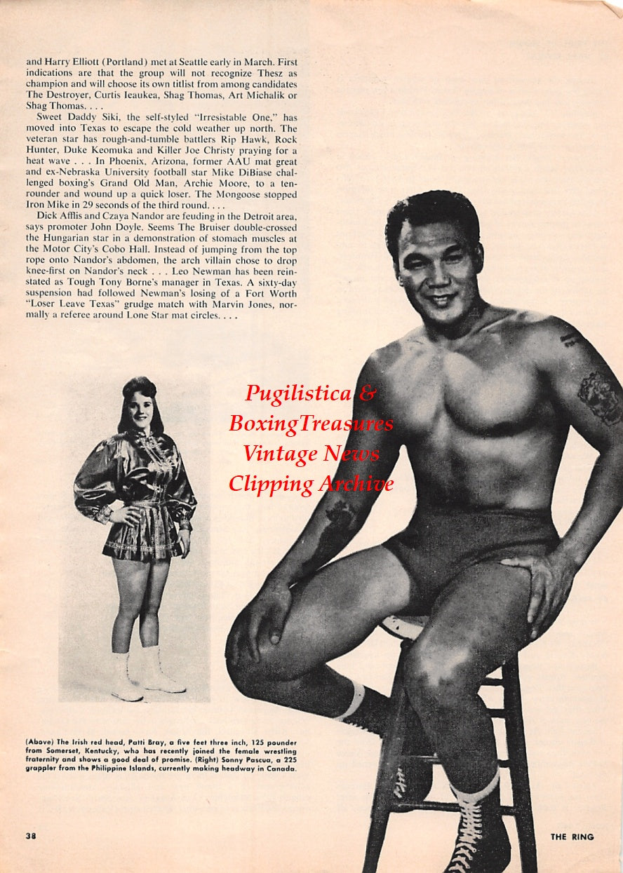 Wrestling News Clipping #139 - Sonny Pascua, Patti Bray, The Fabulous Moolah