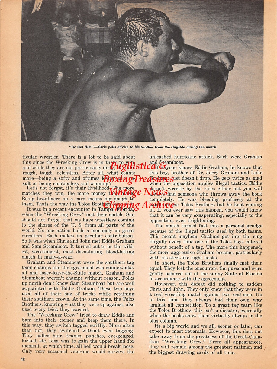 Wrestling News Clipping #145 - Chris Tolos, John Tolos