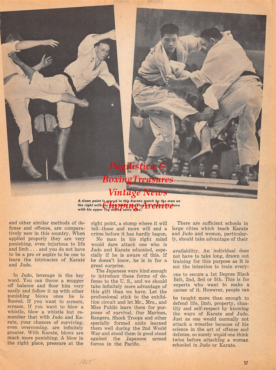 Wrestling News Clipping #150 - Various Martial Arts Scenes: Karate, Judo