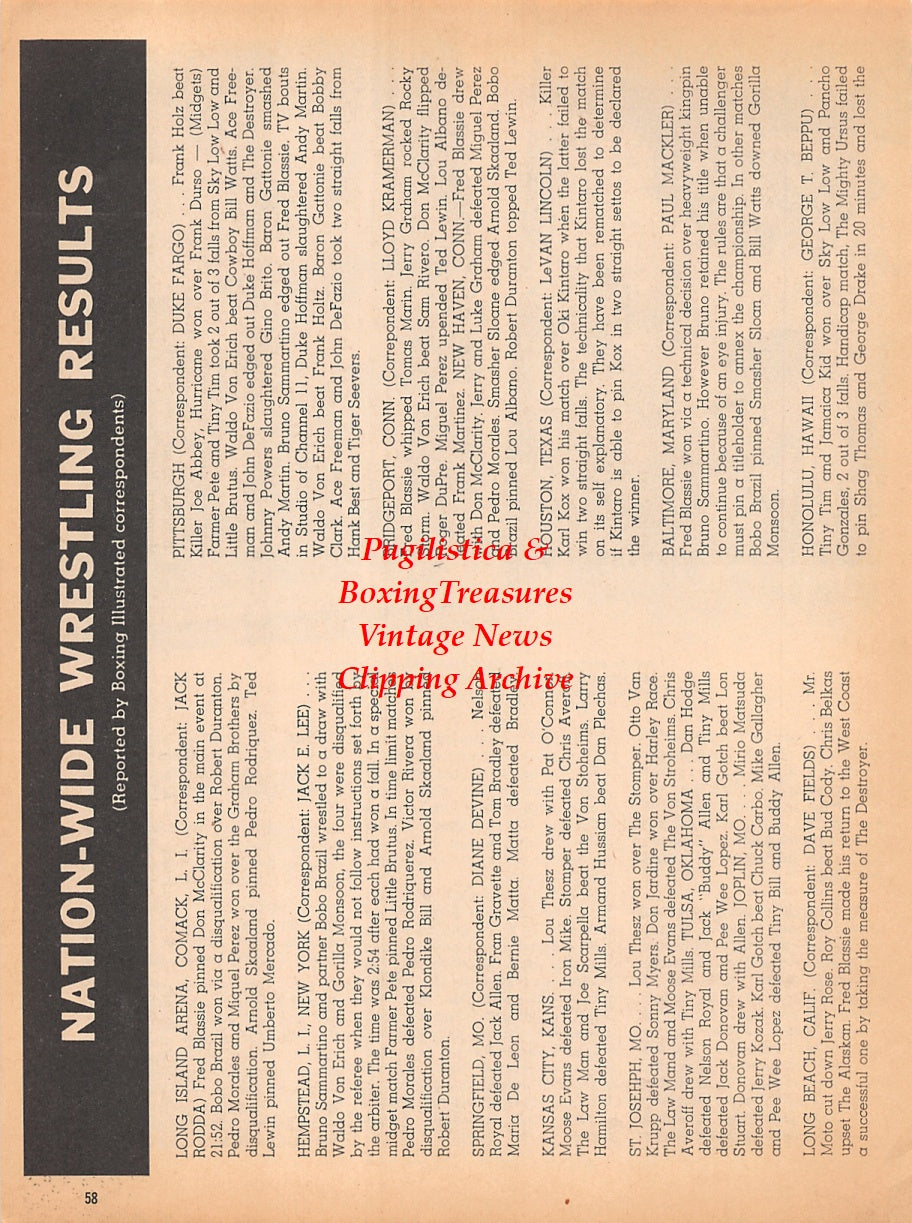 Wrestling News Clipping #150 - Various Martial Arts Scenes: Karate, Judo