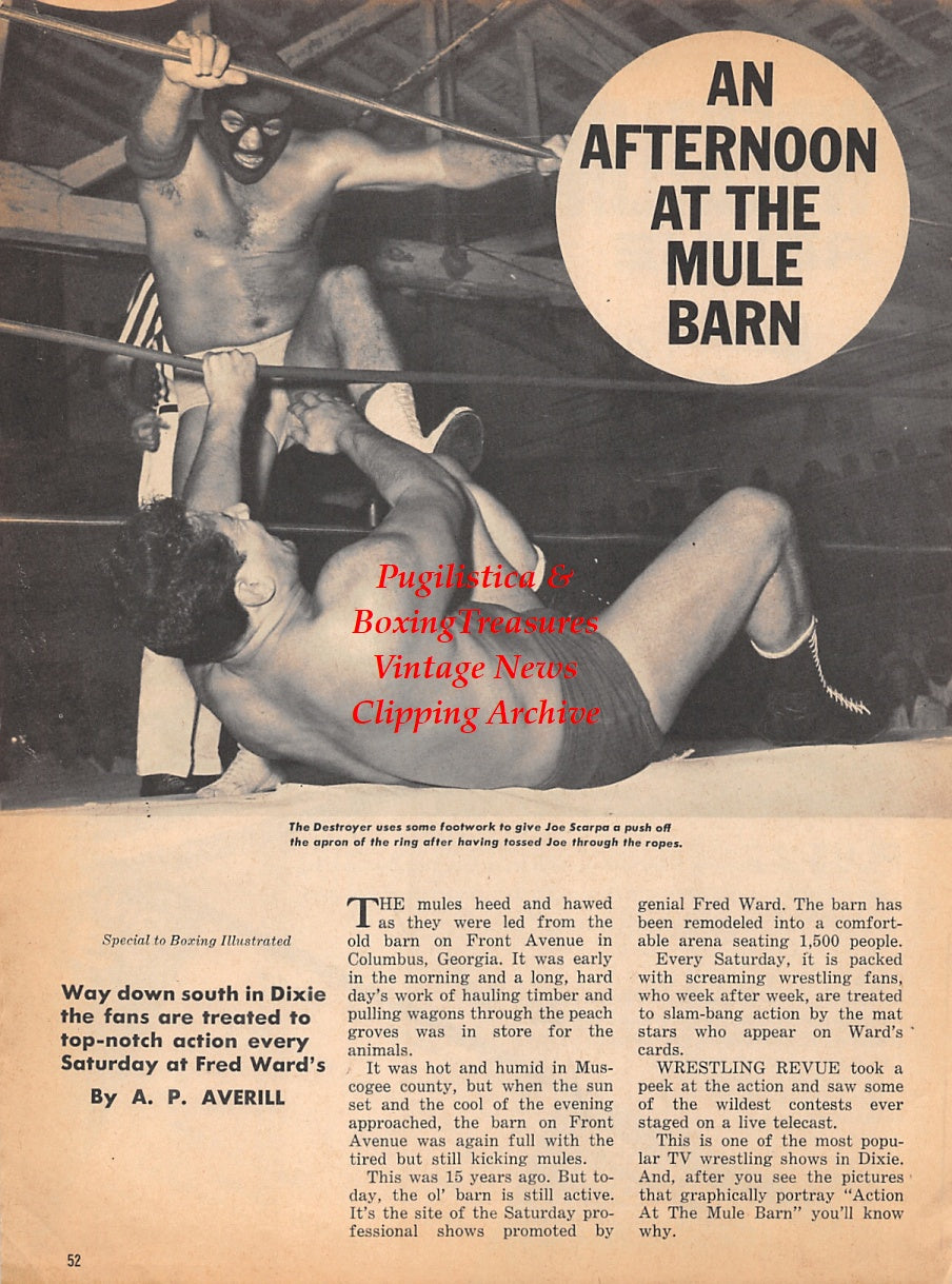 Wrestling News Clipping #153 - Joe Scarpa vs. The Destroyer in Columbus, Georgia
