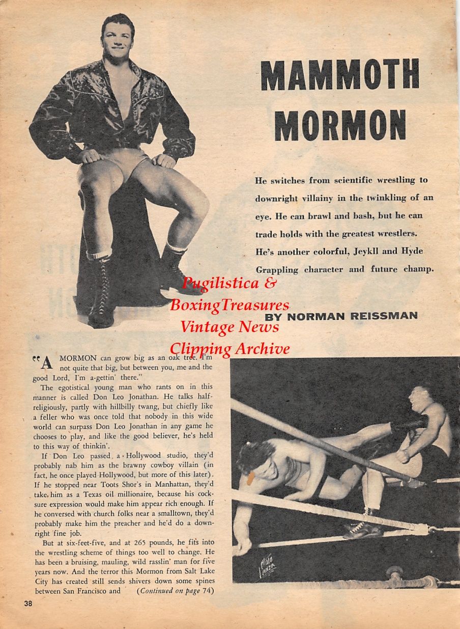 Wrestling News Clipping #16 - Don Leo Jonathan "The Mammoth Morman"