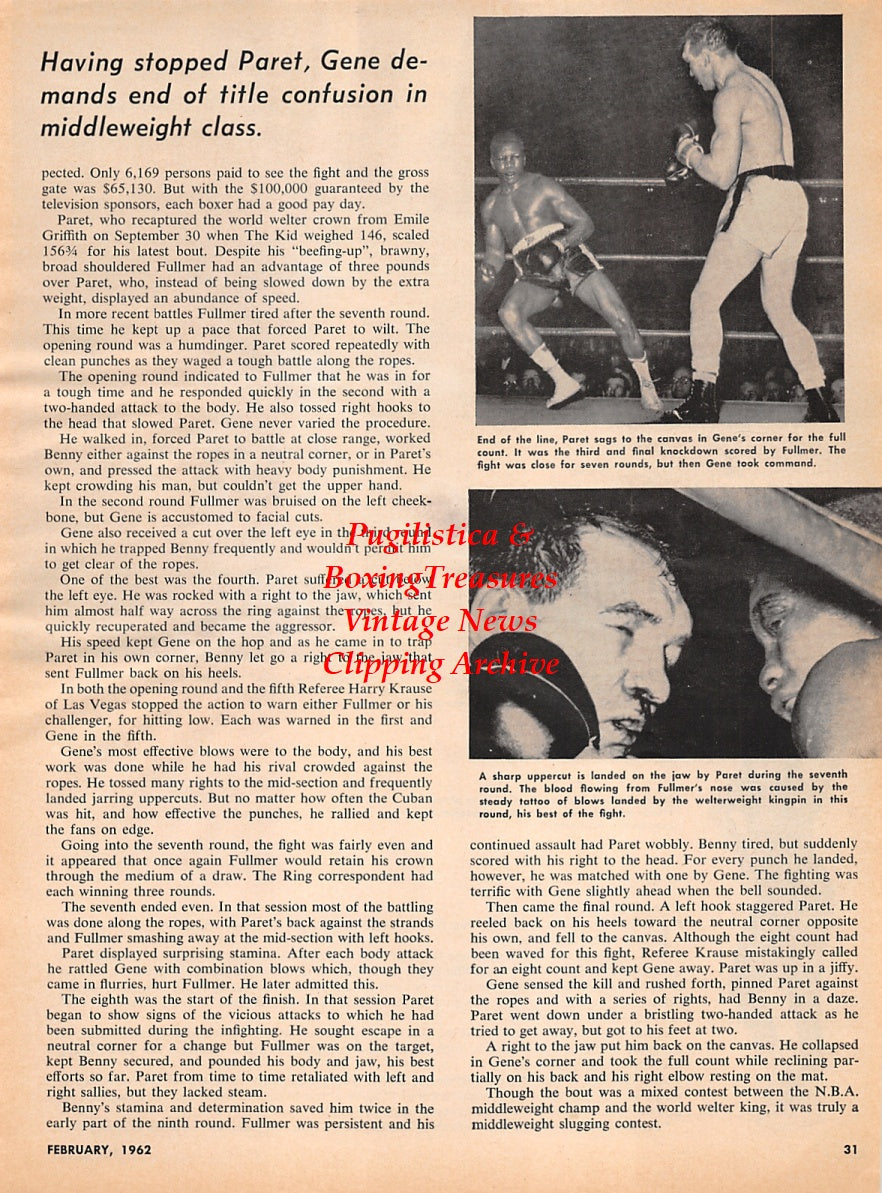 Wrestling News Clipping #180 - The Alaskan vs. Buddy Austin, Brenda Scott, Gene Fullmer vs. Kid Paret boxing match