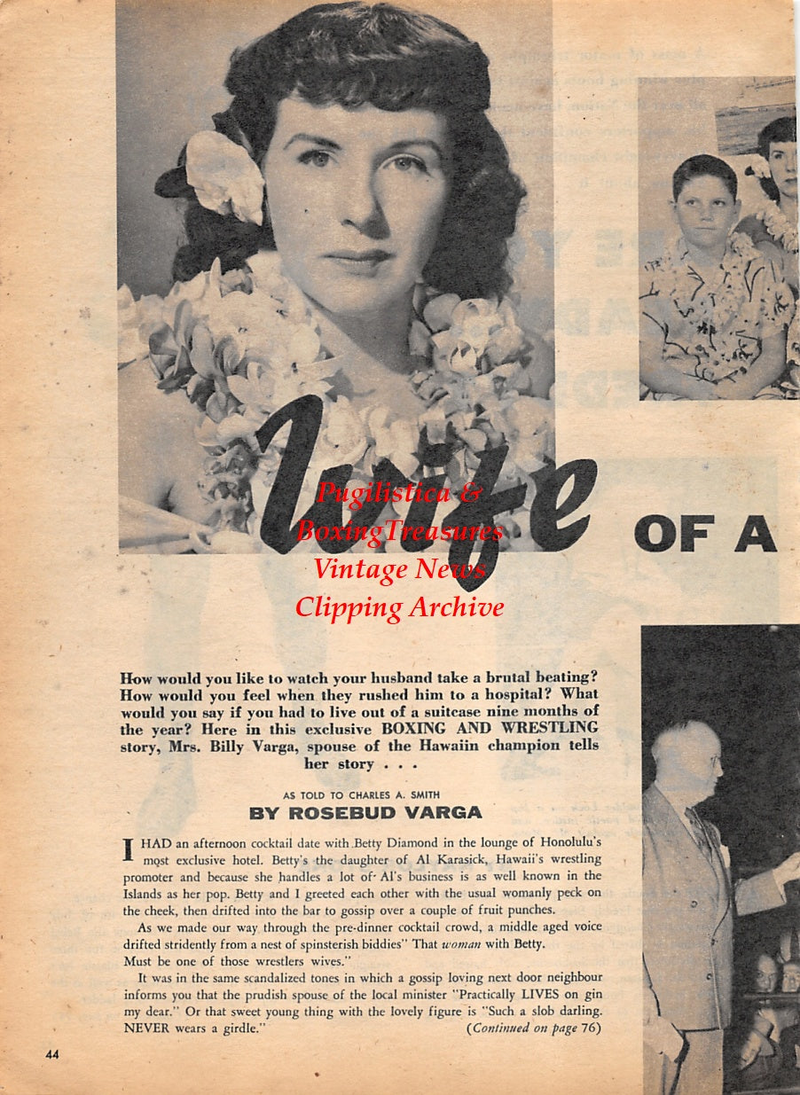Wrestling News Clipping #19 - Freddie Blassie, Mr. Moto, Rosebud Varga (wife of Buddy Varga)