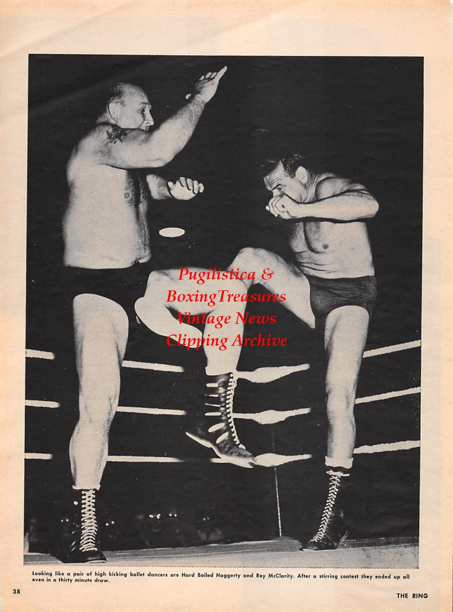 Wrestling News Clipping #194 - Hard Boiled Haggerty vs. Roy McClarity, Baron Von Heczey, Carol Little vs. Slave Girl Moolah, Stu Gibson