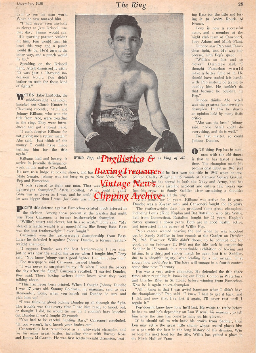 Wrestling News Clipping #201 - Pat Muldoon, Iron Mike Mazurki, Willie Pep