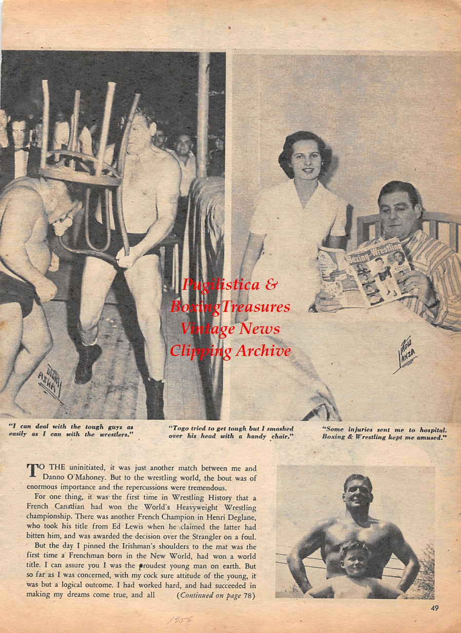 Wrestling News Clipping #22 - Yvon Robert, Mike Sharp, Riki Dozan, Big Bill Miller, Larry Moquin