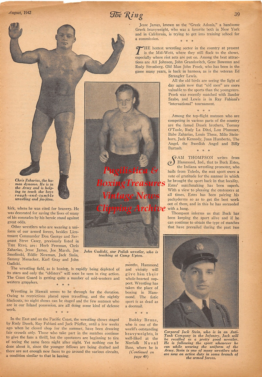 Wrestling News Clipping #224 - Chris Zaharias, John Gudiski, Jack Stein