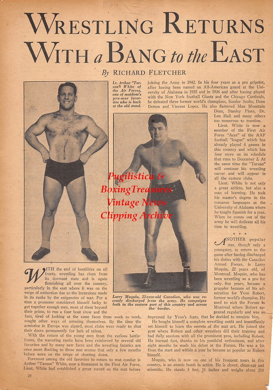 Wrestling News Clipping #249 - Tarzan White, Larry Moquin