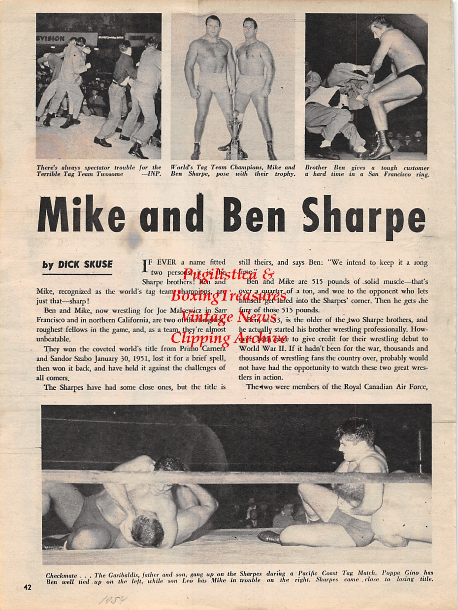 Wrestling News Clipping #34 - Mike Sharpe, Ben Sharpe, Gino and Leo Garibaldi
