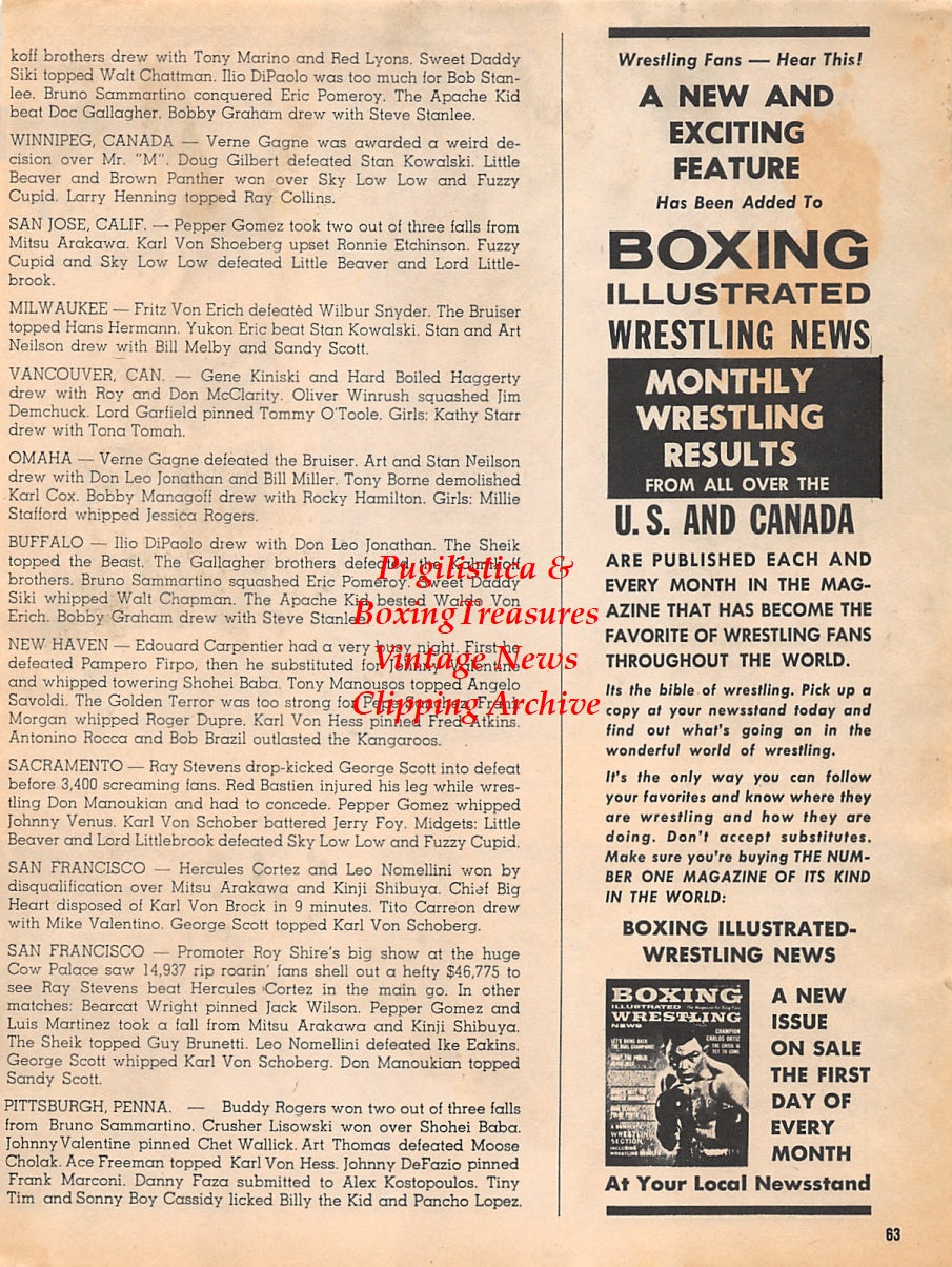 Wrestling News Clipping #56 - Sampson Burke