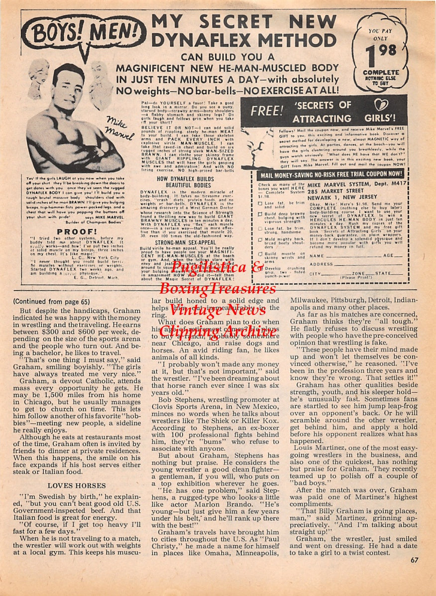 Wrestling News Clipping #70 - Killer Austin, Pampero Firpo, Judy Grable