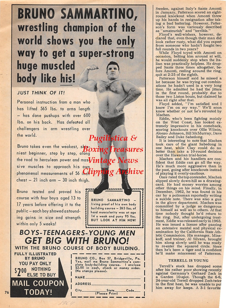 Wrestling News Clipping #72 - Bruno Sammartino