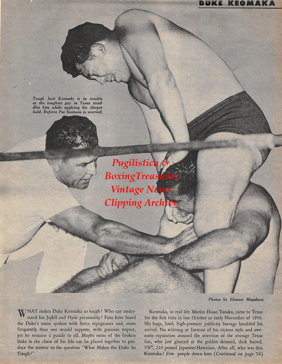 Wrestling News Clipping #79 - Duke Keomaka vs. Jack Kennedy, Pat Swanson, Gene Stanlee, Whipper Billy Watson and others