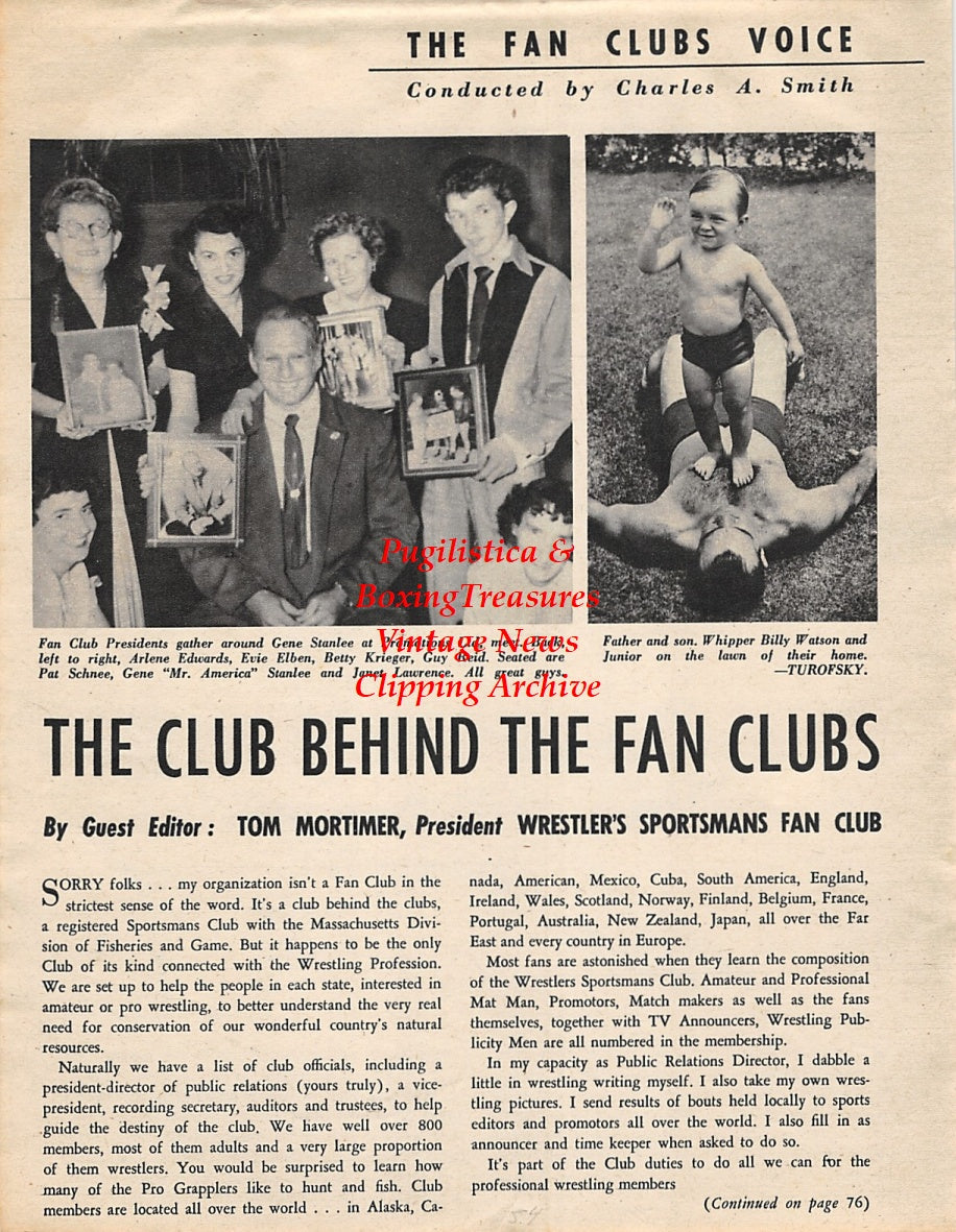 Wrestling News Clipping #79 - Duke Keomaka vs. Jack Kennedy, Pat Swanson, Gene Stanlee, Whipper Billy Watson and others